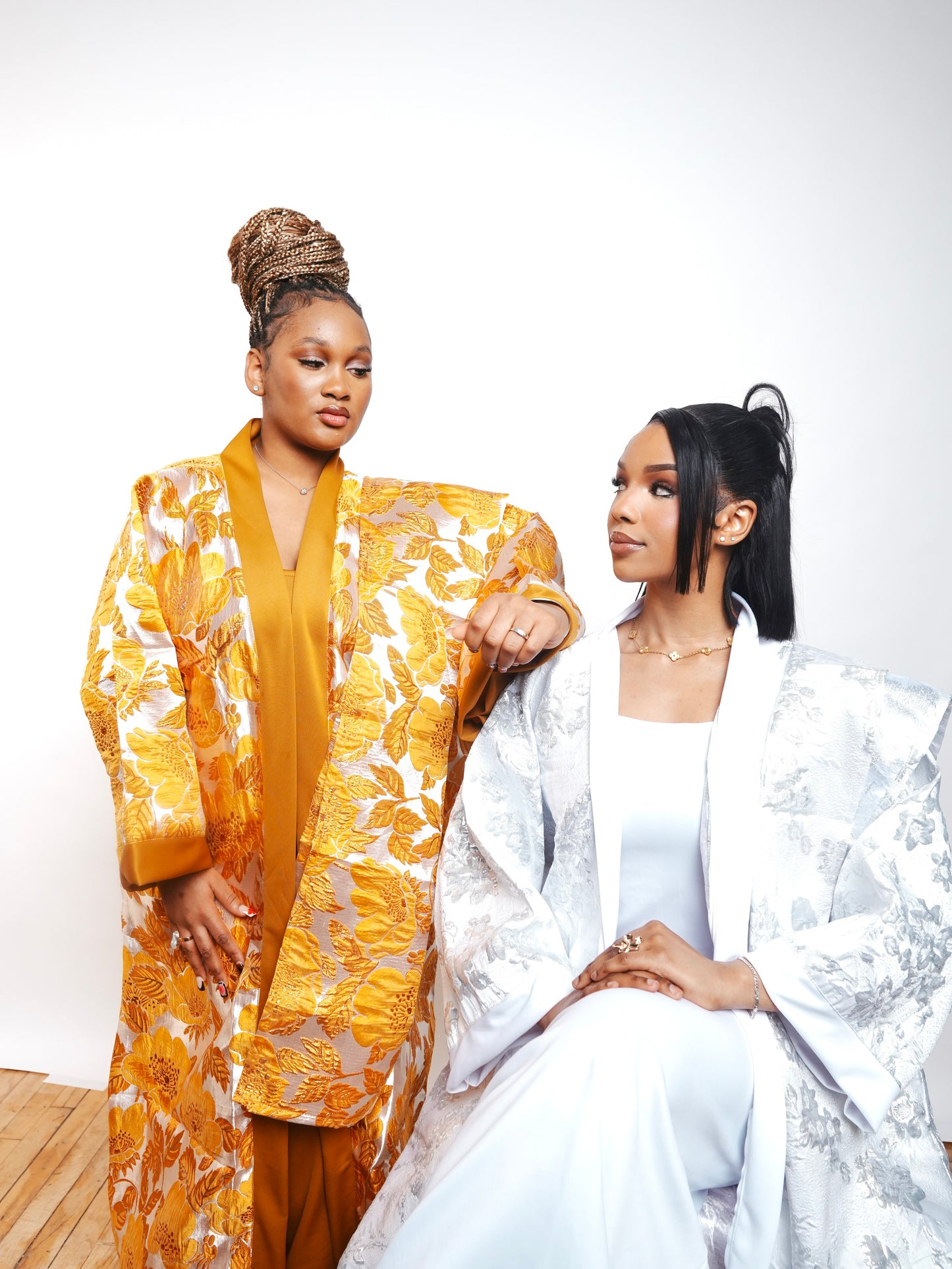 Golden Bloom Luxe Kaftan Set